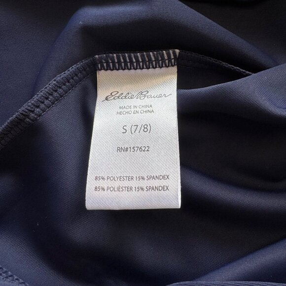 EDDIE BAUER Color Block RashGuard Swim Set Girls 7-8 S Small Top Striped Shorts - Picture 7 of 14